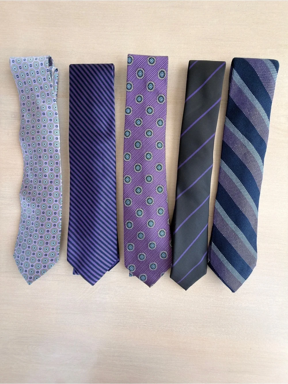 Men's Purple Patterned Ties - Classic Formal Accent